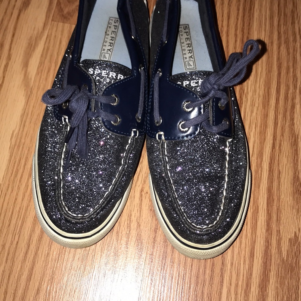 Navy Sparkly Sperry’s